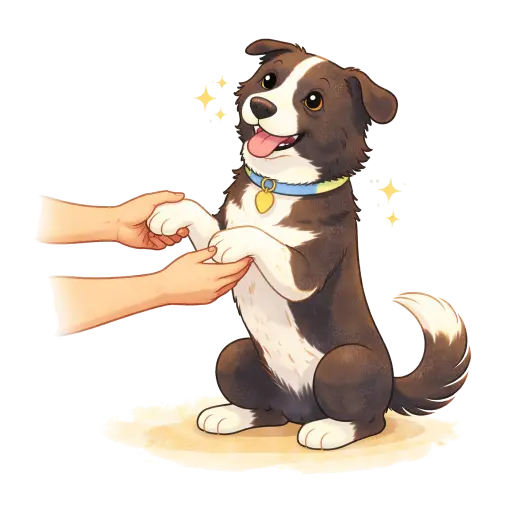 Dog offering its paw