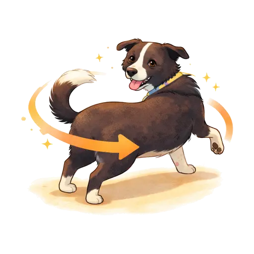 Dog doing a spin trick